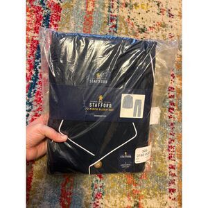 NWT STAFFORD Men's Sz L Navy Sleepwear Pajama Set Long Sleeve Comfort Gift